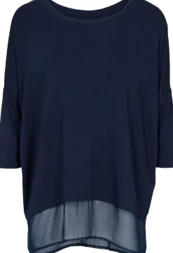 Oversize-Shirt mit Chiffon-Saum