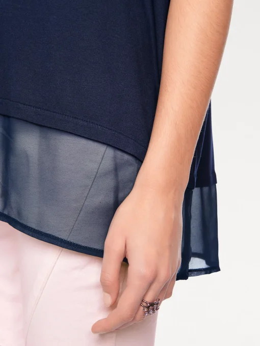 Oversize-Shirt mit Chiffon-Saum