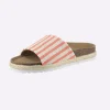Pantolette mit Details in Bast-Optik