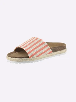 Pantolette mit Details in Bast-Optik