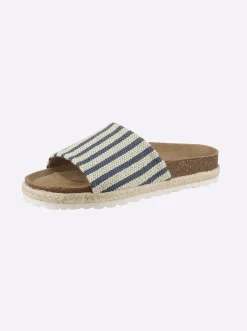 Pantolette mit Details in Bast-Optik