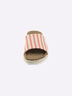 Pantolette mit Details in Bast-Optik