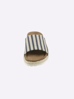 Pantolette mit Details in Bast-Optik