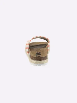 Pantolette mit Details in Bast-Optik