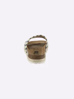 Pantolette mit Details in Bast-Optik