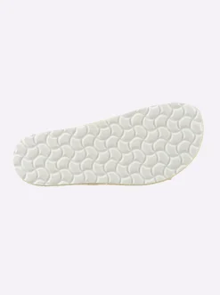 Pantolette mit Details in Bast-Optik