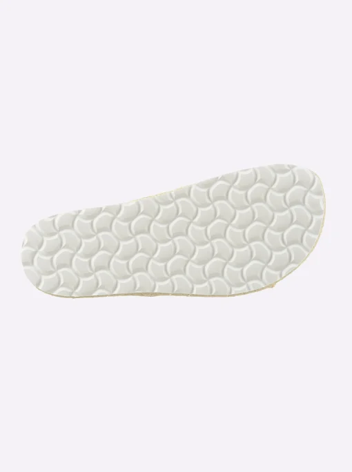 Pantolette mit Details in Bast-Optik