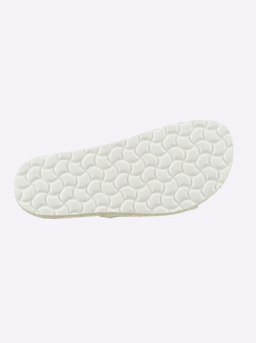 Pantolette mit Details in Bast-Optik