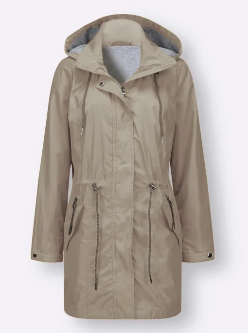Parka mit Jerseyfutter in Melange-Optik