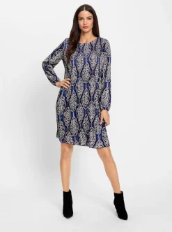 Plisseekleid mit transparenten Ärmeln