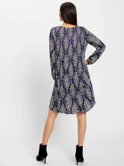 Plisseekleid mit transparenten Ärmeln