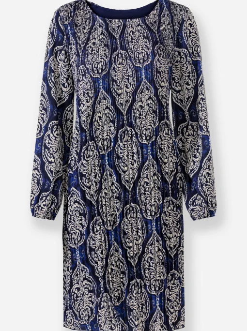 Plisseekleid mit transparenten Ärmeln