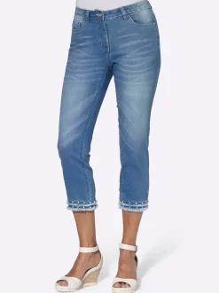 5-Pocket-Jeans mit Fransen am Saum