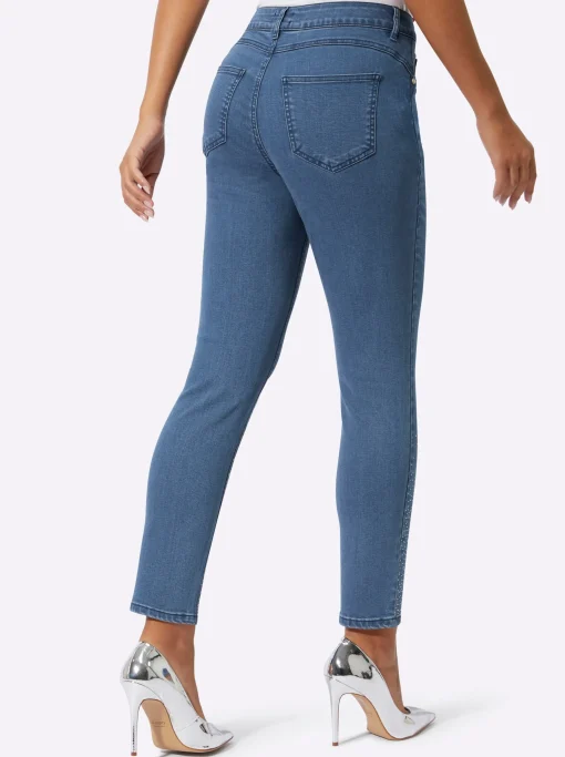 5-Pocket-Jeans mit Glitzersteinchen