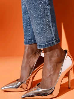 5-Pocket-Jeans mit Glitzersteinchen