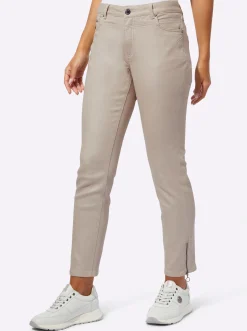 5-Pocket-Jeans mit glänzender Beschichtung