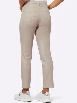 5-Pocket-Jeans mit glänzender Beschichtung