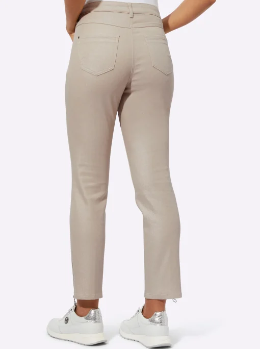 5-Pocket-Jeans mit glänzender Beschichtung