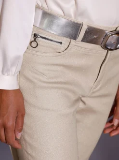 5-Pocket-Jeans mit glänzender Beschichtung
