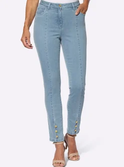 5-Pocket-Jeans mit goldfarbenen Knöpfen
