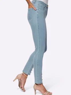 5-Pocket-Jeans mit goldfarbenen Knöpfen