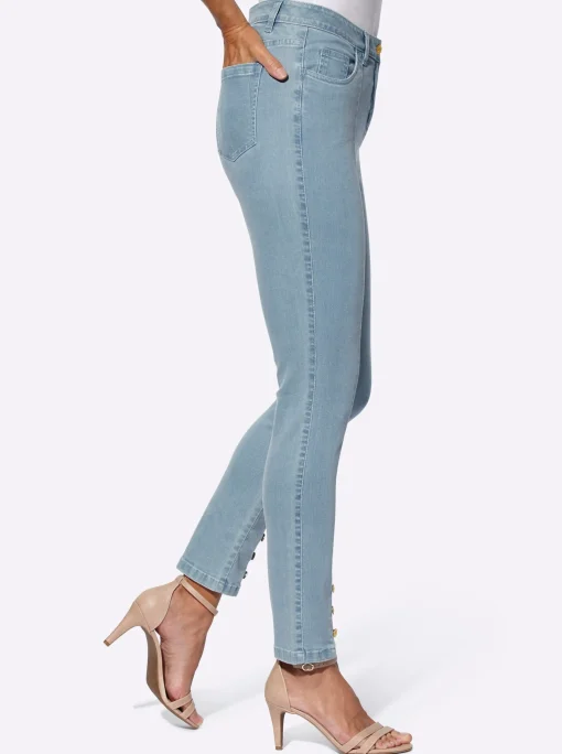 5-Pocket-Jeans mit goldfarbenen Knöpfen
