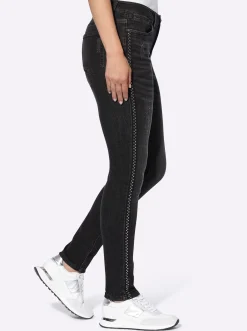 5-Pocket-Jeans mit Nieten-Verzierung seitlich