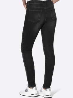 5-Pocket-Jeans mit Nieten-Verzierung seitlich