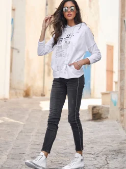 5-Pocket-Jeans mit Nieten-Verzierung seitlich