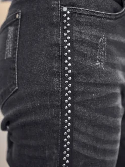 5-Pocket-Jeans mit Nieten-Verzierung seitlich