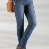 5-Pocket-Jeans mit Reißverschluss und Lederimitat-Anhänger