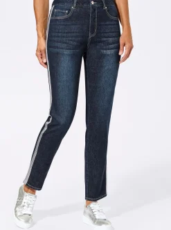 5-Pocket-Jeans mit streckenden Galonstreifen