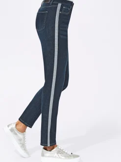 5-Pocket-Jeans mit streckenden Galonstreifen