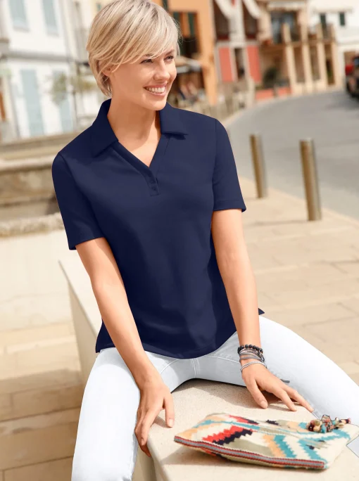 Poloshirt mit Druckknopf-Leiste