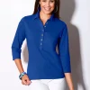 Poloshirt mit langer Knopfleiste