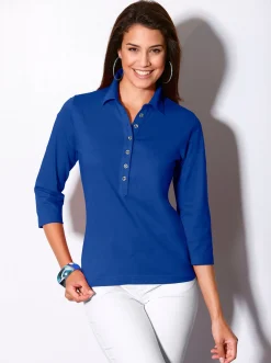 Poloshirt mit langer Knopfleiste