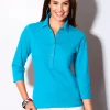 Poloshirt mit langer Knopfleiste