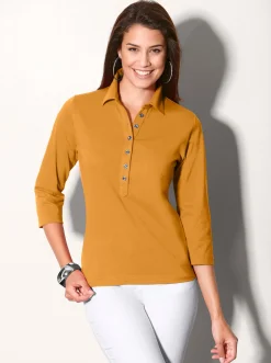 Poloshirt mit langer Knopfleiste