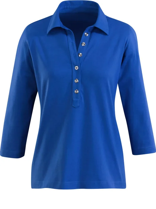 Poloshirt mit langer Knopfleiste