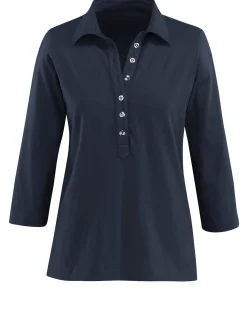 Poloshirt mit langer Knopfleiste