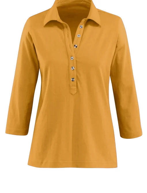 Poloshirt mit langer Knopfleiste
