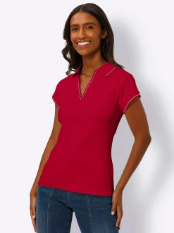 Poloshirt mit Ripp-Struktur