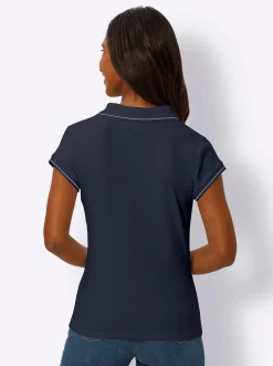 Poloshirt mit Ripp-Struktur