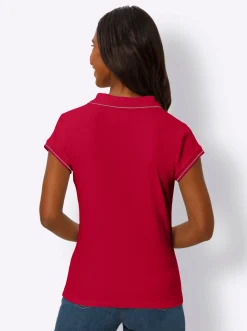 Poloshirt mit Ripp-Struktur