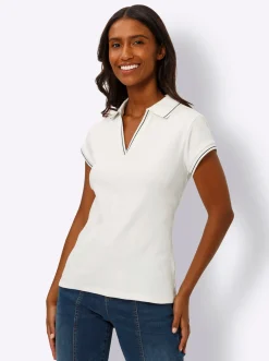 Poloshirt mit Ripp-Struktur