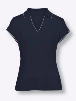 Poloshirt mit Ripp-Struktur
