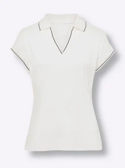 Poloshirt mit Ripp-Struktur