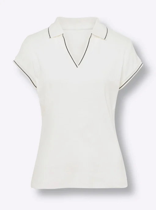 Poloshirt mit Ripp-Struktur