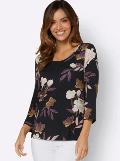 Print-Shirt mit floralem Muster