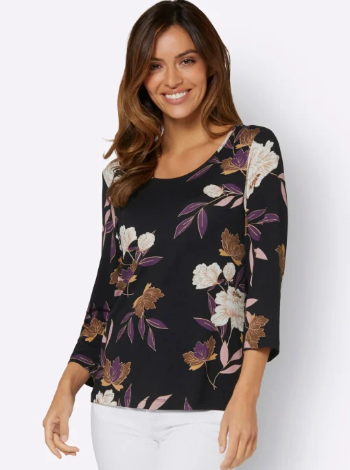 Print-Shirt mit floralem Muster